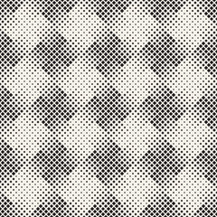 Stylish halftone texture. Endless abstract background with random size shapes. Vector seamless mosaic pattern.