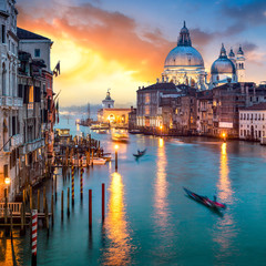 Fototapeta premium Kanał Grande w Wenecji, Włochy