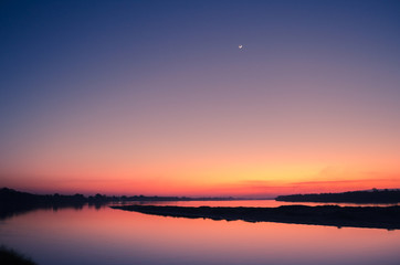 Fototapeta na wymiar Sunset at Mekong river