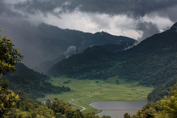 Cloudy Himalayan valley