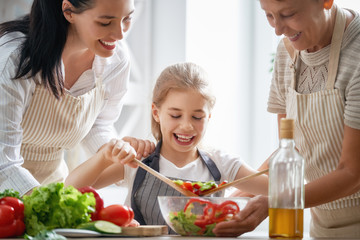 Happy family in the kitchen