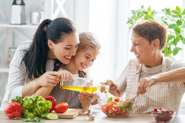 Happy family in the kitchen