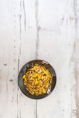 asian food fried noodle on the table