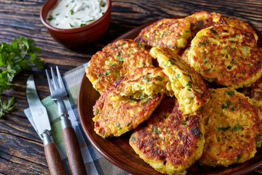 sweet corn fritters on a plate