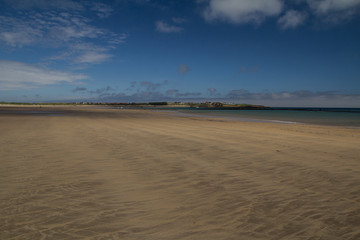 the large expansive beach at Beadnell Bay