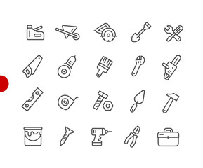 Tools Icons // Red Point Series - Vector line icons for  your digital or print projects.