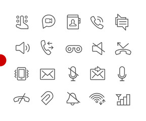 Web & Mobile Icons 1 // Red Point Series - Vector line icons for  your digital or print projects.