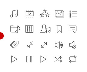 Web & Mobile Icons 7 // Red Point Series - Vector line icons for  your digital or print projects.