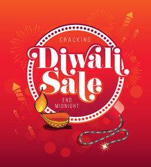 Diwali Festival Sale Background Design Layout Template A4 Size with 50% Discount Tag