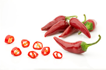 chopped red chilli pepper or chilli cayenne pepper close up