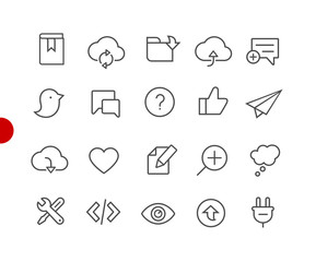Web & Mobile Icons 8 // Red Point Series - Vector line icons for  your digital or print projects.