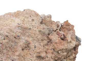 pile Soil or dirt with old cement from contruction road isolated on white background