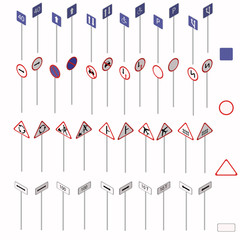 isometric road signs