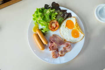 Delicious homemade american breakfast