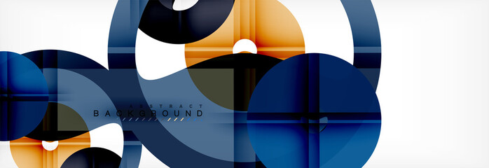 Fototapeta premium Colorful rings on grey background, modern geometric pattern design. Vector business or technology presentation design template, brochure or flyer pattern, or geometric web banner