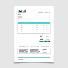 Quotation invoice template. Paper bill form vector design. Illustration of invoice calculation shipping and tax, payable bookkeeping