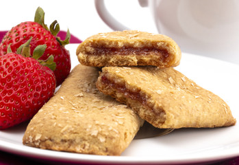 Whole Grain Breakfast Bar on a White Background