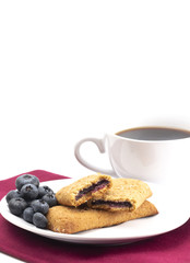 Whole Grain Blueberry Breakfast Bar on a White Background