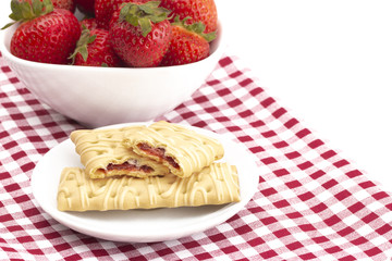 Low Calorie Fruit Filled Treat on a White Background