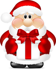 Santa Claus with gift box