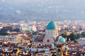 Fototapeta na wymiar Great Synagogue of Florence at Sunrise