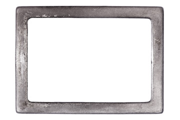 Metal frame with room for text on white background
