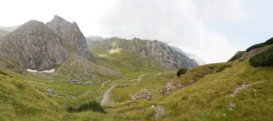 panorama with mountain ridges