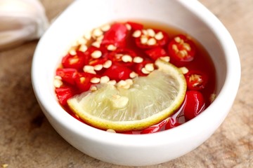 Chili fish sauce with lemon