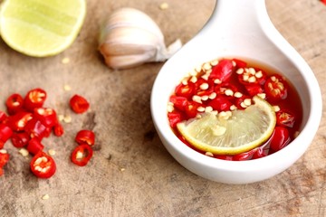 Chili fish sauce with lemon