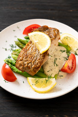 grilled snapper fish steak