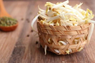Bean sprouts with seed