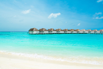 Overwater bungalow in the Indian Ocean