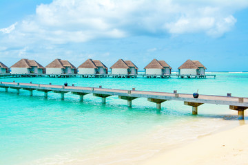 Overwater bungalow in the Indian Ocean