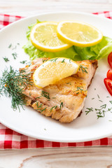 grilled snapper fish steak