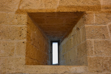 Italy, Gioia del Colle, Norman-Swabian Castle, 9th century.  Detail of internal louver.