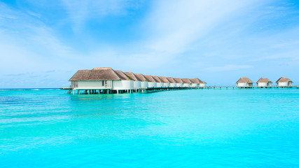 Overwater bungalow in the Indian Ocean