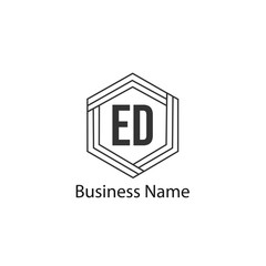 Initial Letter ED Logo Template Design