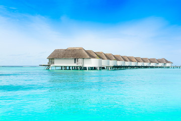 Overwater bungalow in the Indian Ocean