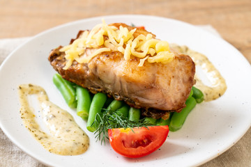 grilled snapper fish steak