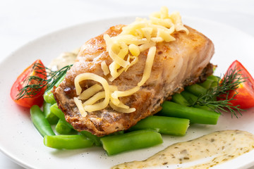 grilled snapper fish steak