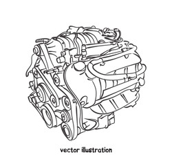 Vector sketch of car engine