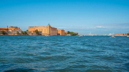 Beautifull view of Venice. Giudecca island. Gradn canal. Region Veneto. Italy