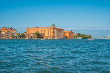 Beautifull view of Venice. Giudecca island. Gradn canal. Region Veneto. Italy