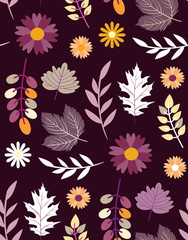 Fototapeta premium Autumn leaves pattern background