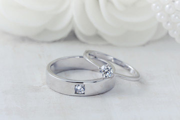 wedding rings, Engagement rings,Wedding rings on background 