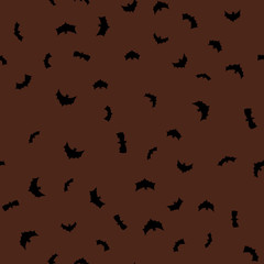 Fototapeta na wymiar vector black flying bats silhouettes seamless pattern
