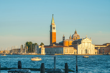 View of San Giorgio Maggiore church in Venice, Italy, the grand canal