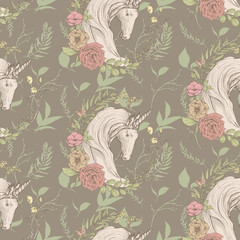 Graphic floral seamless pattern 