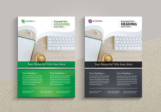Business Flyer Layout with Wavy Image Area