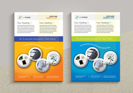 Business Flyer Layout with Large Color Blocks